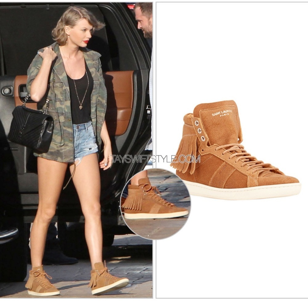 Women's Saint Laurent Suede High-Top Sneakers